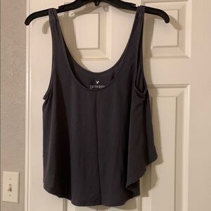 Gray Sleeveless Tank Top Relaxed Fit
